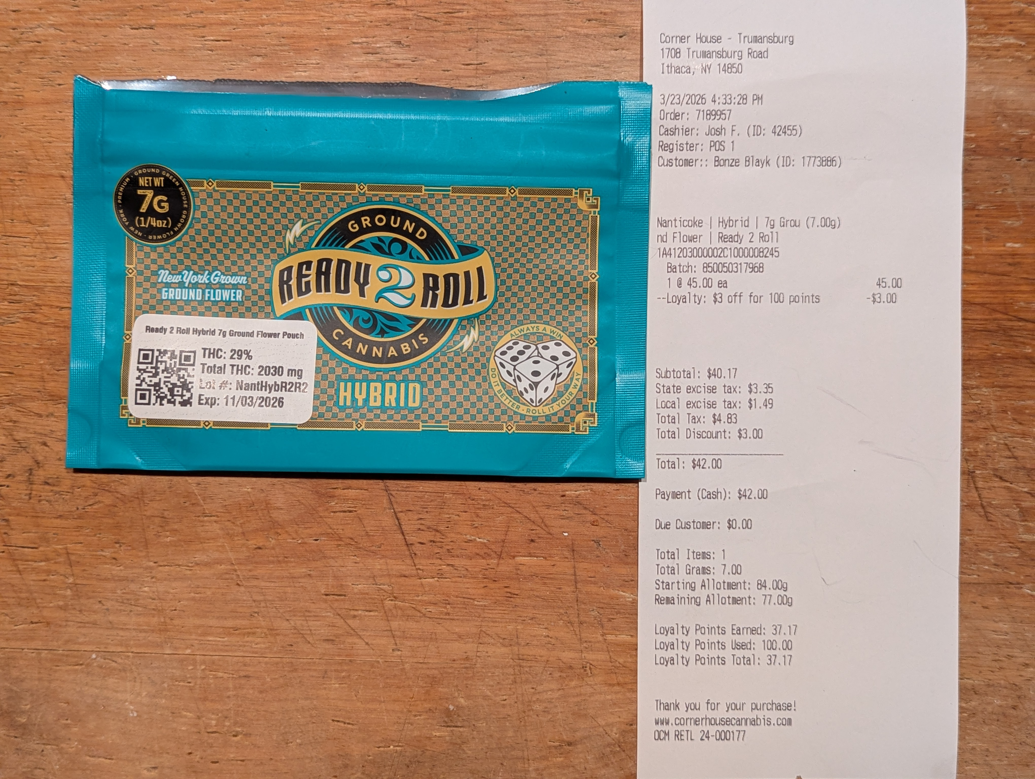 ./2026-03-23 - PXL_20260330_234512982 - MMJ The Corner House - Nanticoke Ground Hybrid - 1 x 7 gm - $45.00.jpg